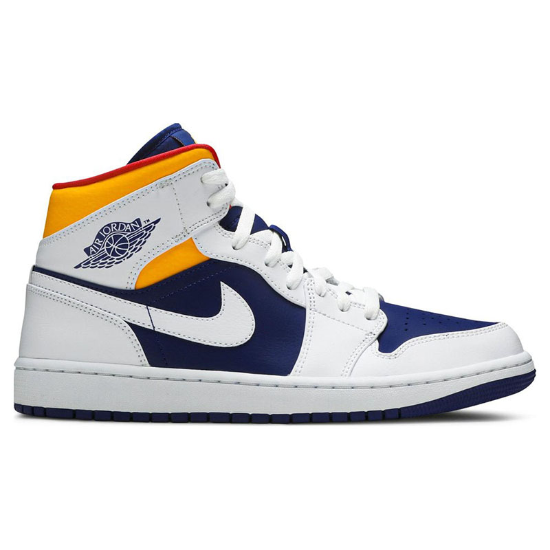 AIR JORDAN 1 MID  ''WHITE DEEP ROYAL BLUE''