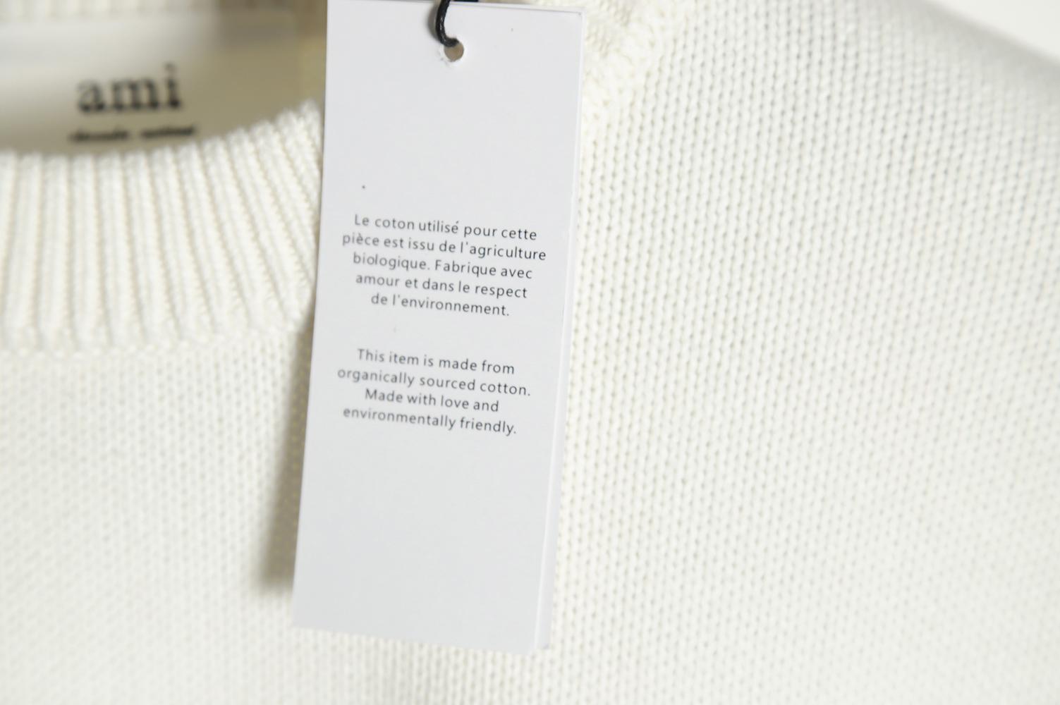 AMI PARIS 21FW Heart Embroidered Round Neck Sweater TSK2