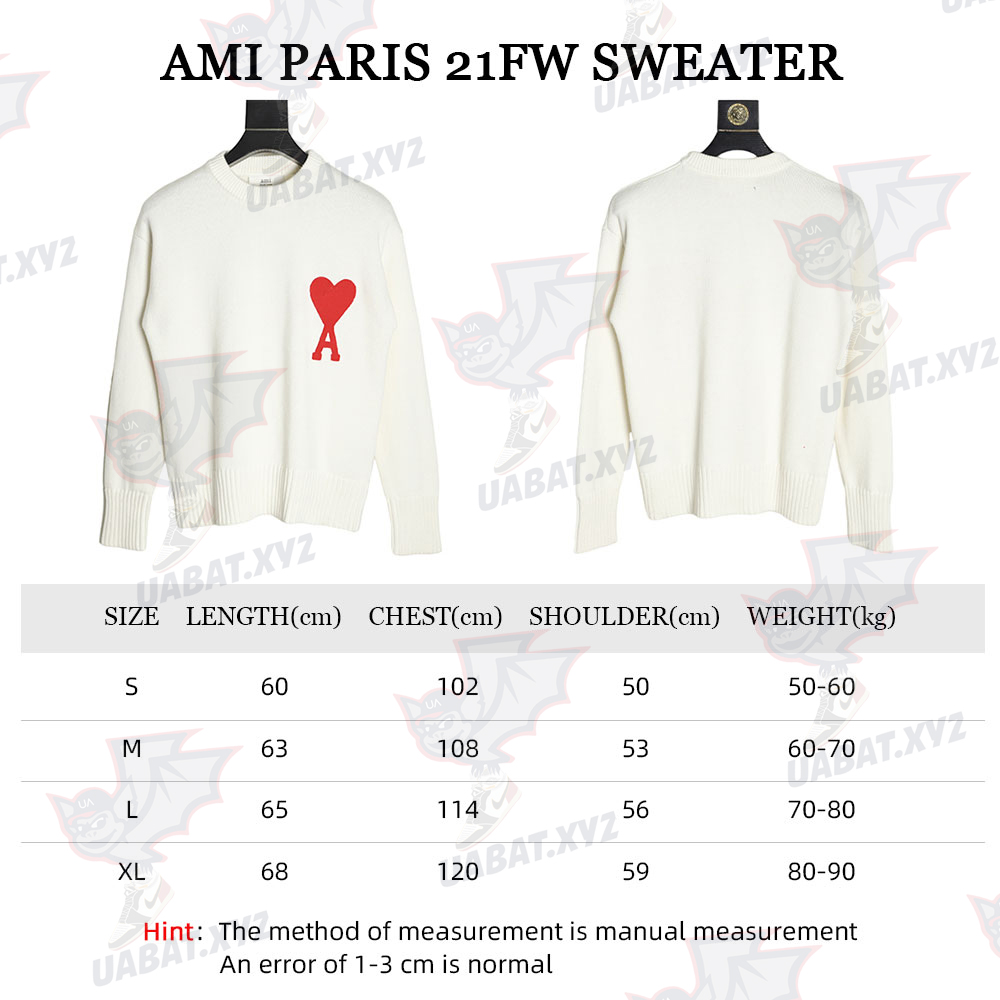 AMI PARIS 21FW Heart Embroidered Round Neck Sweater TSK2