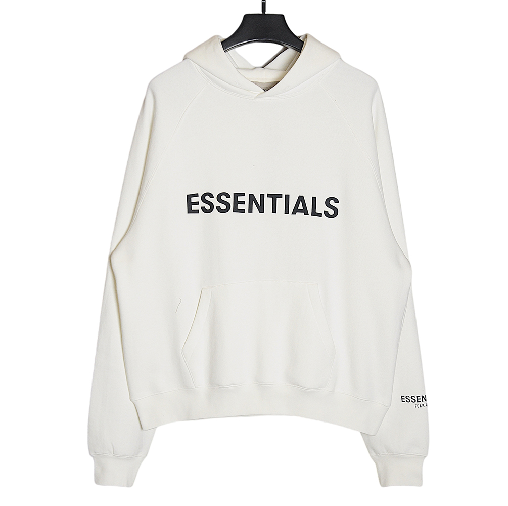 FEAR DF GOD 20FW Chest Silicone Letter Hoodie White