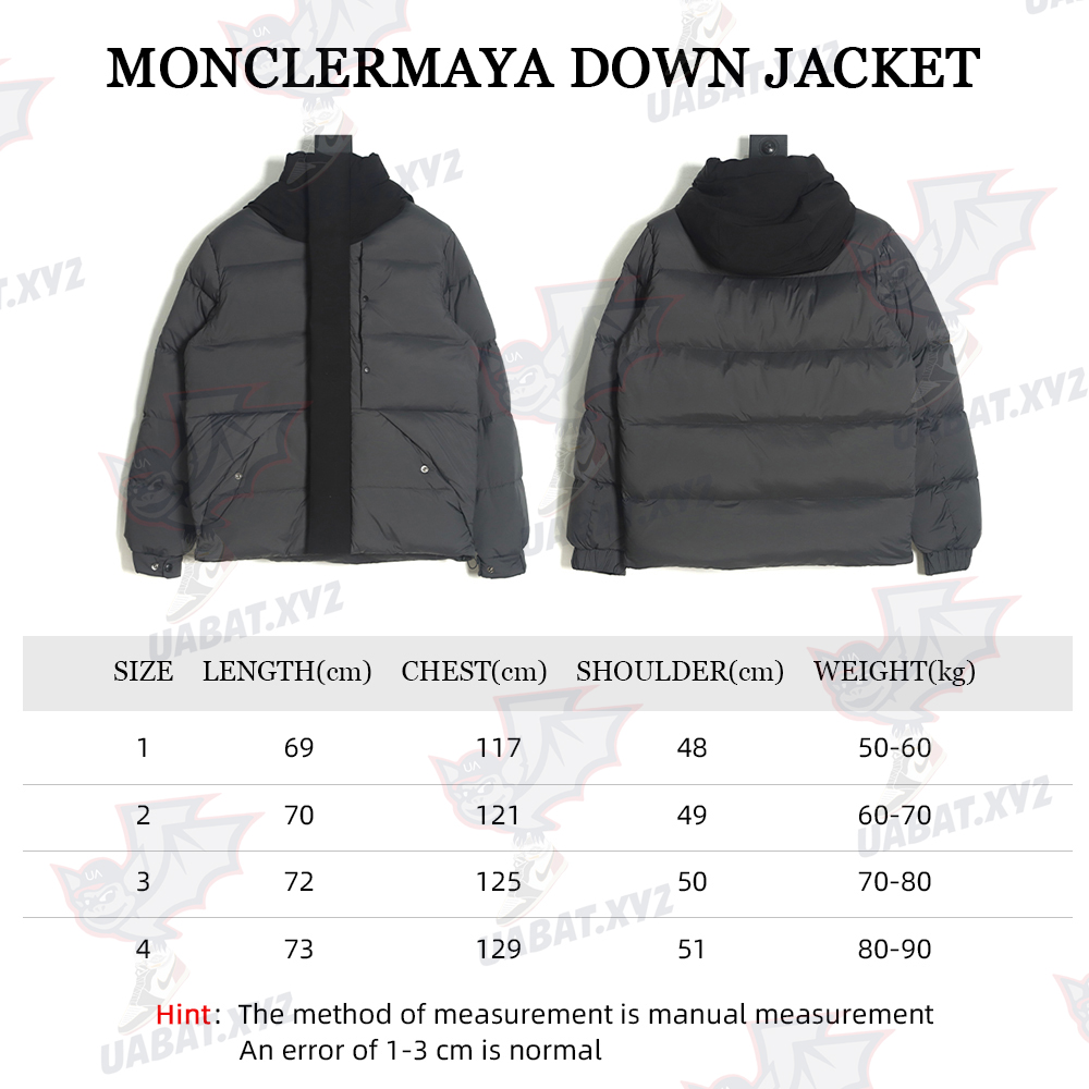 Moncler 22FW madeira black warrior placket three-dimensional embossed letter down jacket