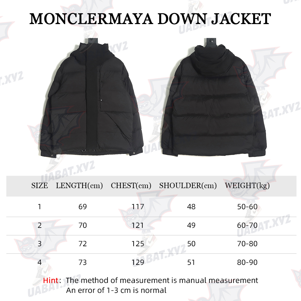 Moncler 22FW madeira black warrior placket three-dimensional embossed letter down jacket TSK1