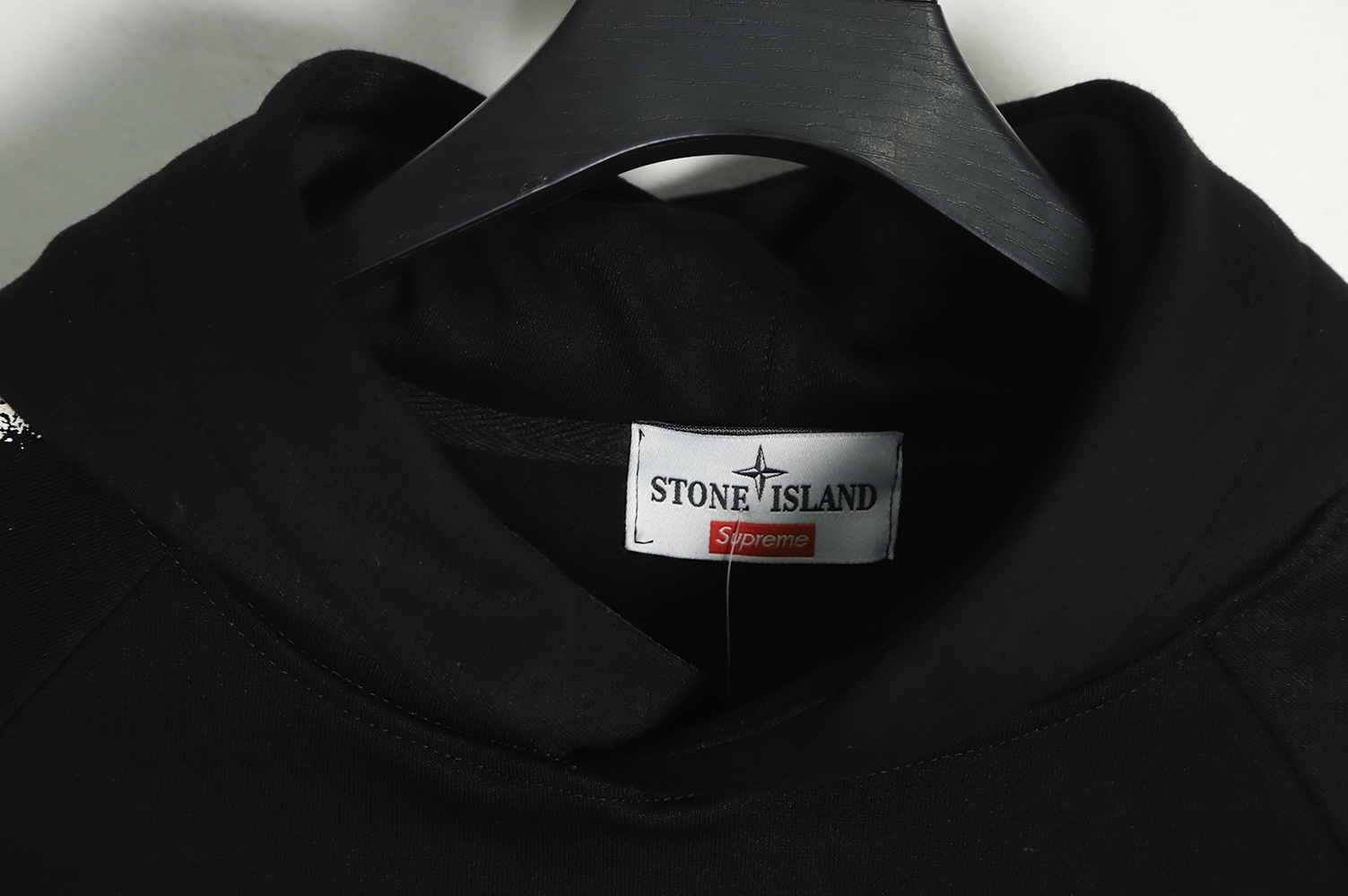 S*p*e ss22 week12 x stone island co-branded side pattern hooded plus fleece sweater