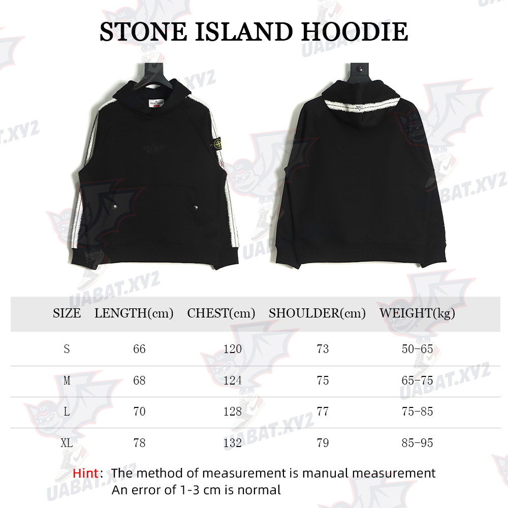 S*p*e ss22 week12 x stone island co-branded side pattern hooded plus fleece sweater