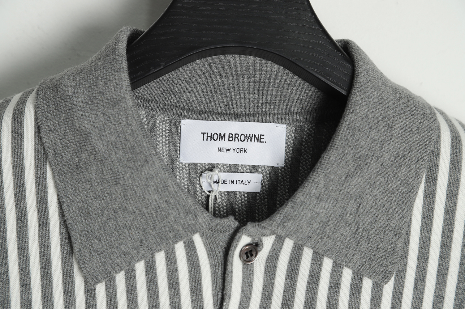 THOM BMOMTHE 22ss striped short sleeve polo shirt