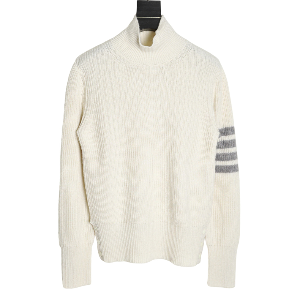 THOM BROWNE Wool turtleneck four-bar sweater