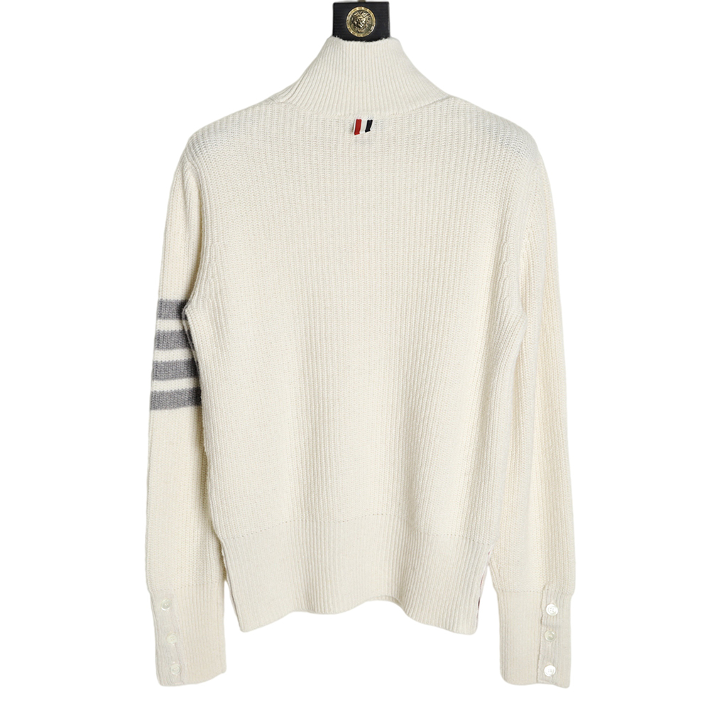 THOM BROWNE Wool turtleneck four-bar sweater