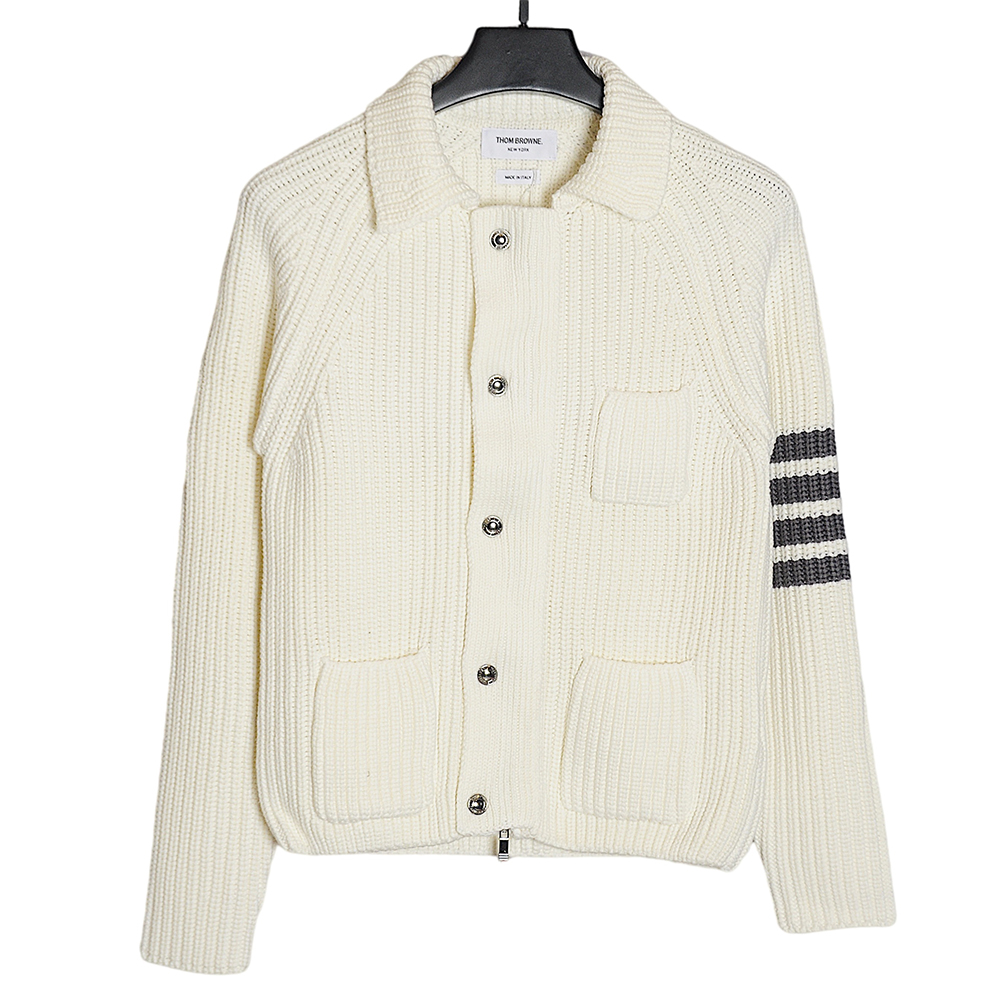 THOM BROWNE 20FW Chunky stitch zip lapel jacket
