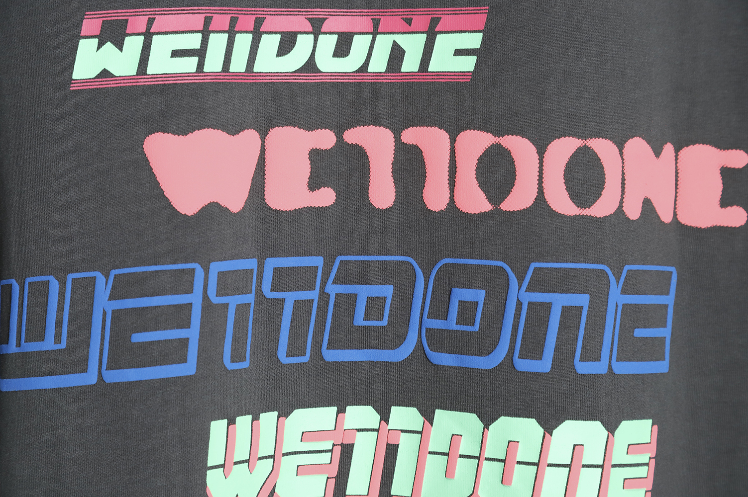 we11 done luminous bullet screen print short-sleeved T-shirt TSK1