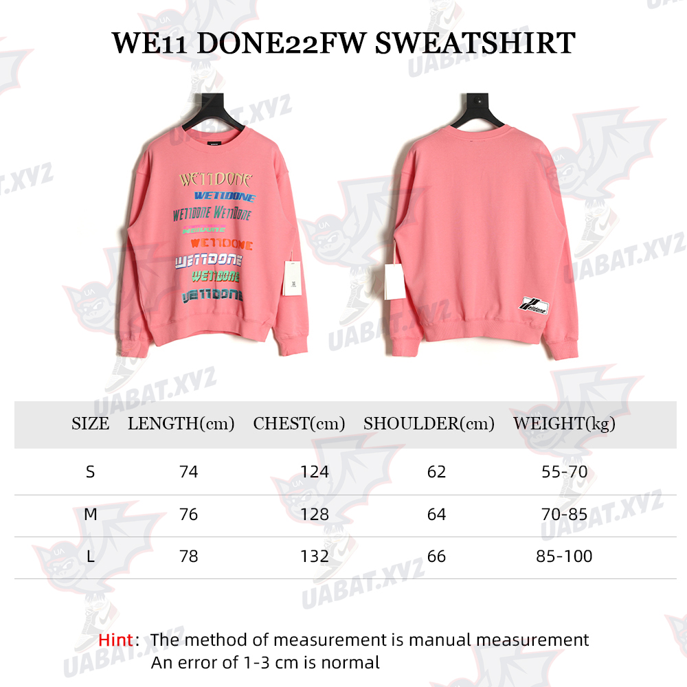 WE11 DONE 22FW Neon Barrage Crew Neck Sweatshirt