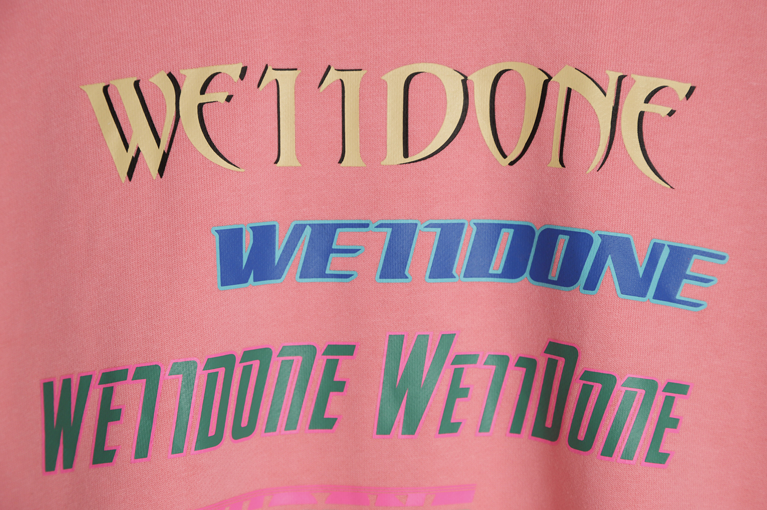 WE11 DONE 22FW Neon Barrage Crew Neck Sweatshirt