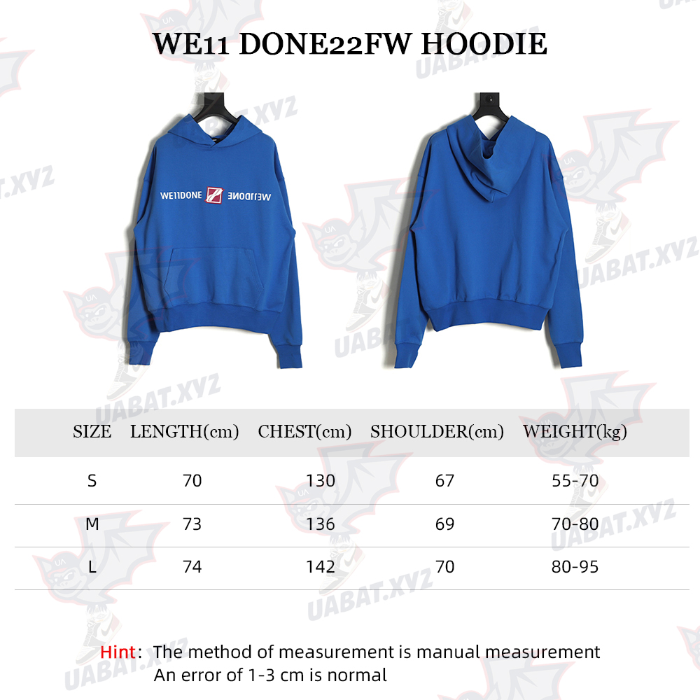 WE11 DONE 22FW Small Block Letter Hoodie TSK1