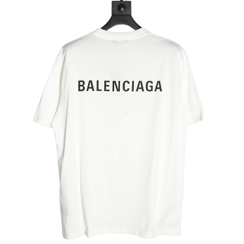 Ba*len*cia*ga 21ss front and back letter logo print round neck short sleeves