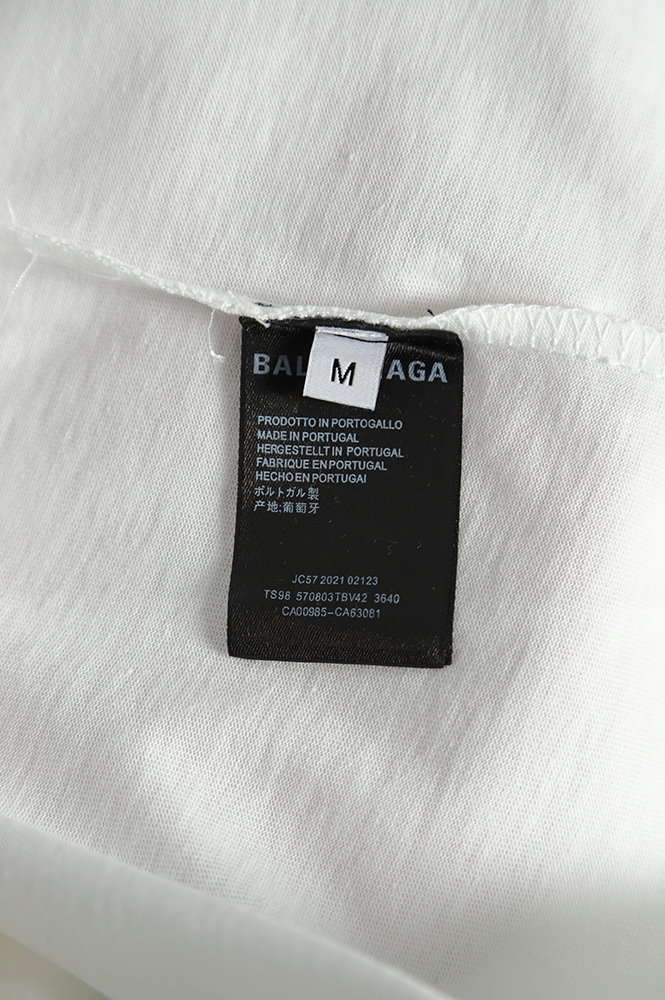 Ba*len*cia*ga 21ss front and back letter logo print round neck short sleeves