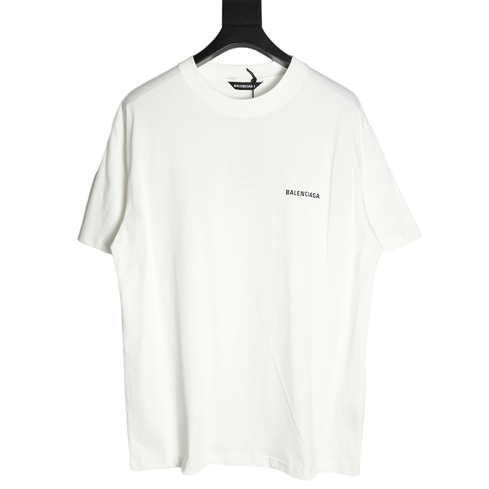 Ba*len*cia*ga 21ss front and back letter logo print round neck short sleeves