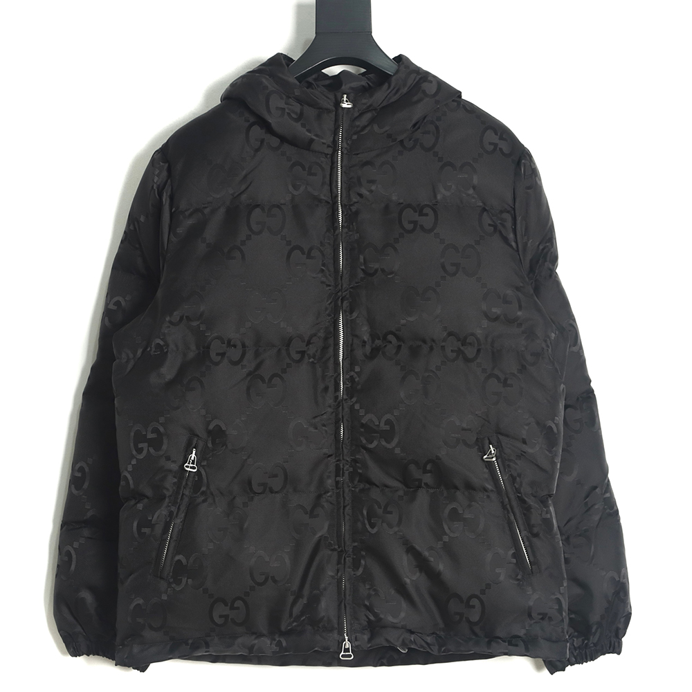 G*u*i 22fw shadow jacquard down jacket tsk1