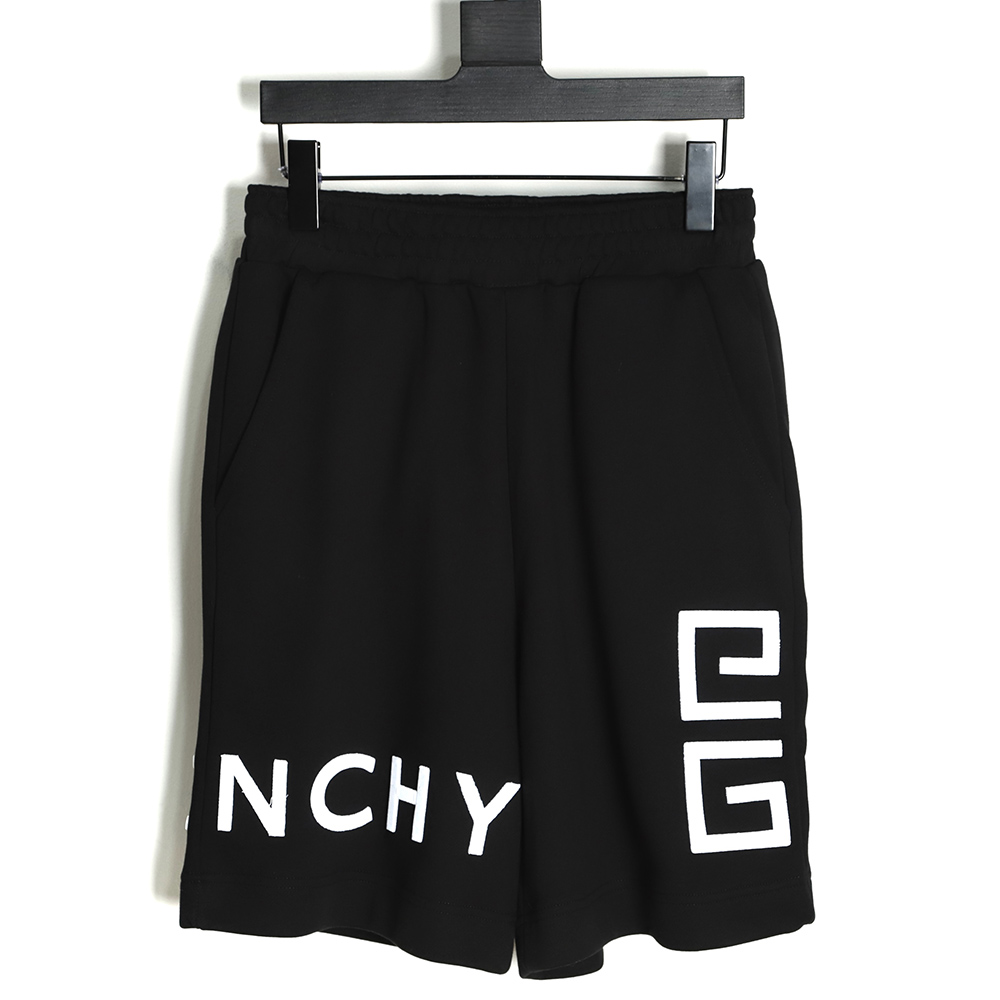 Givenchy four grid embroidery logo shorts