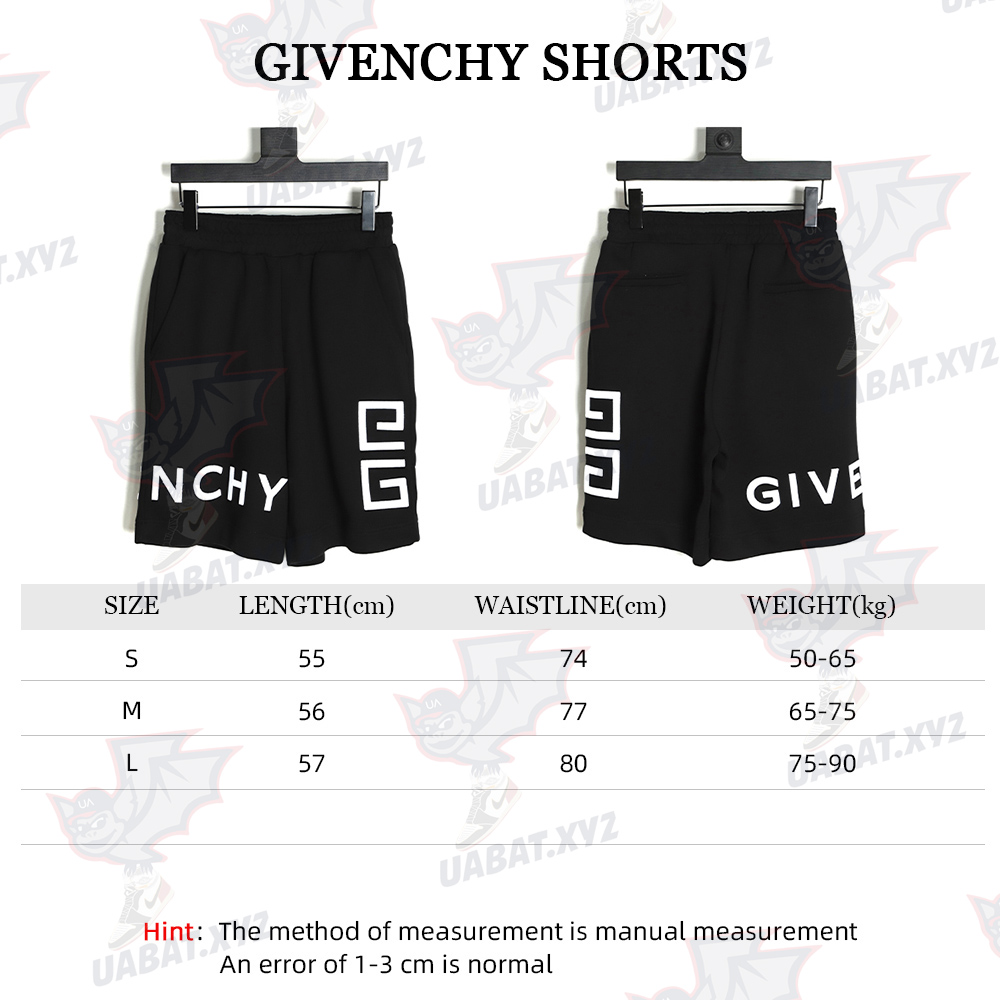 Givenchy four grid embroidery logo shorts