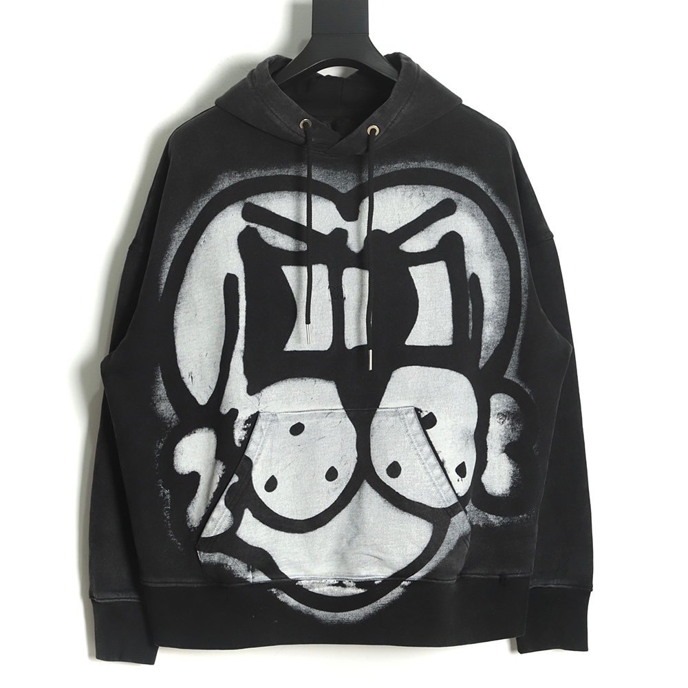 Givenchy 22FW Washed Graffiti Dog Hoodie
