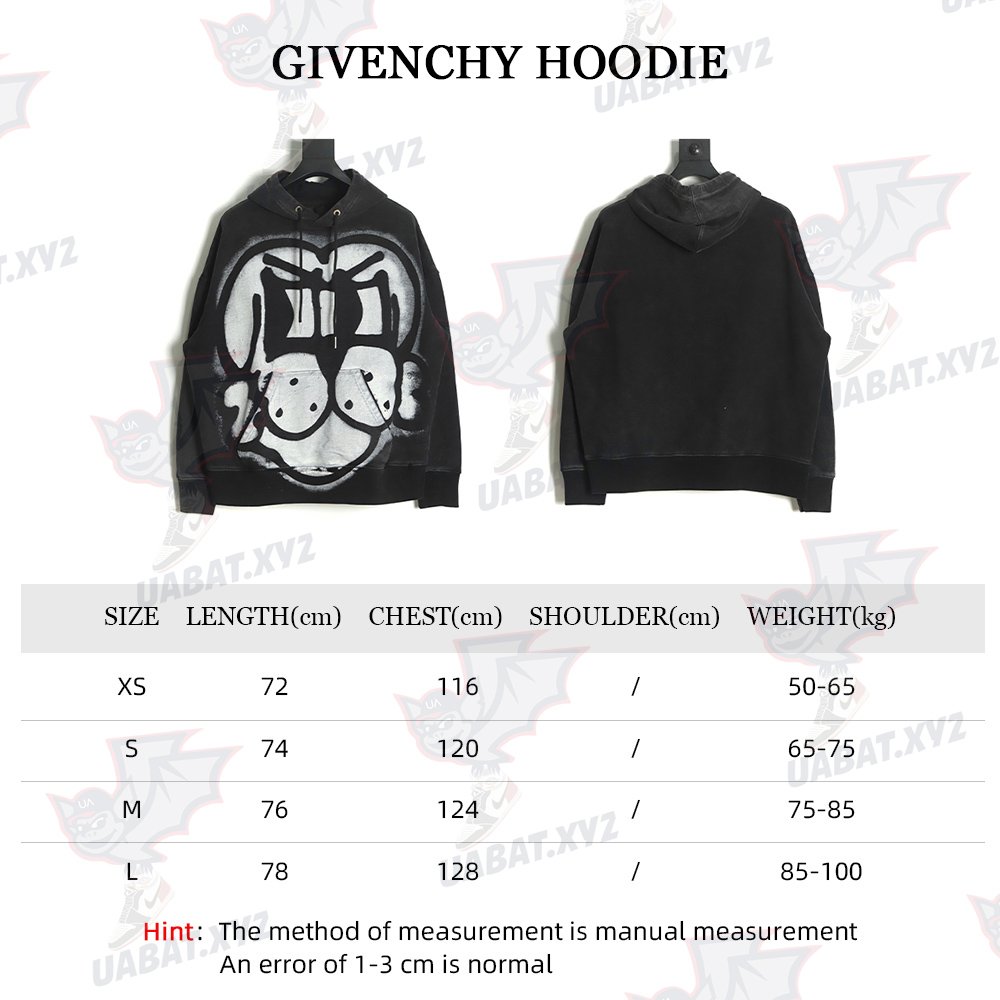 Givenchy 22FW Washed Graffiti Dog Hoodie