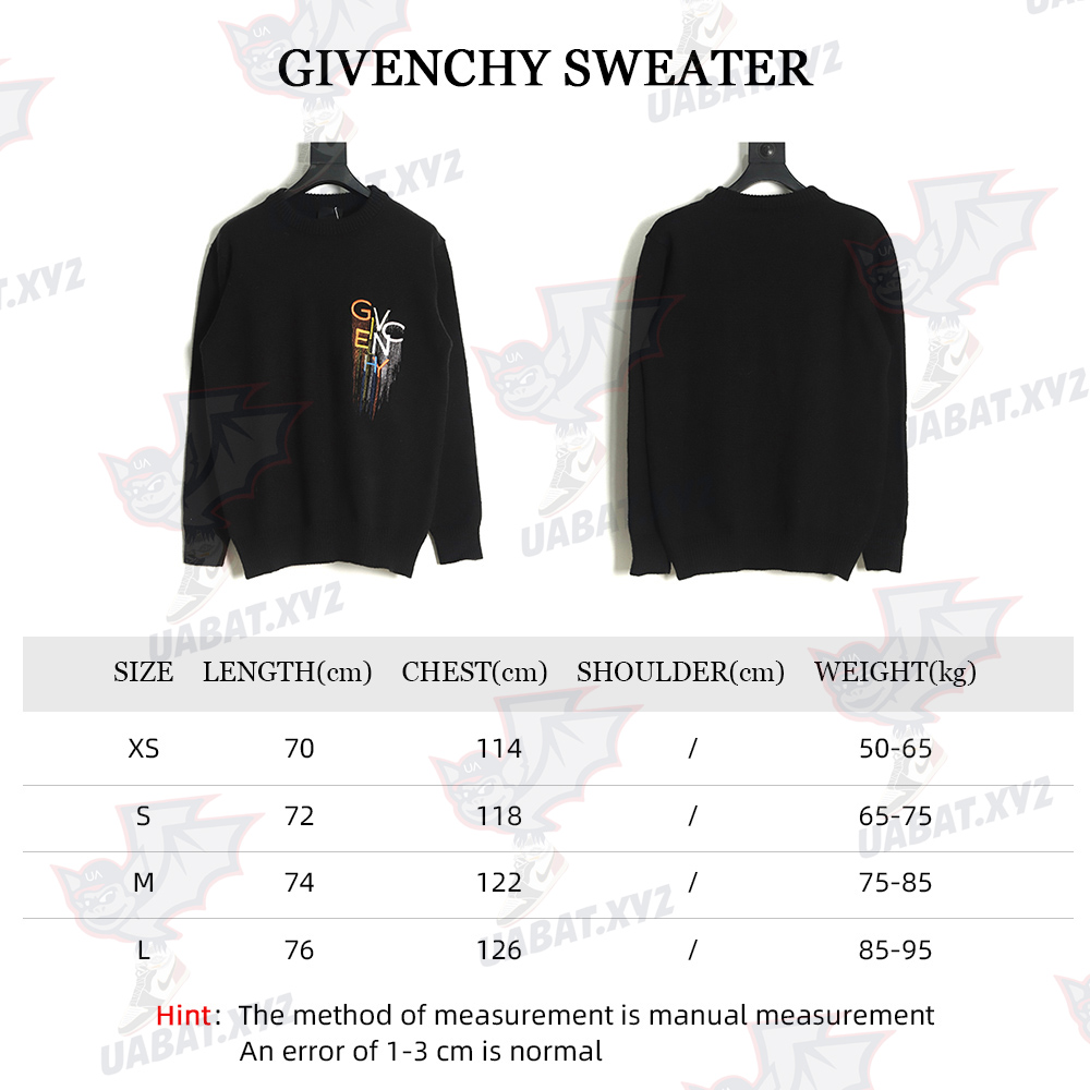 GIVENCHY casual crewneck sweater with rainbow fringe and embroidered letters