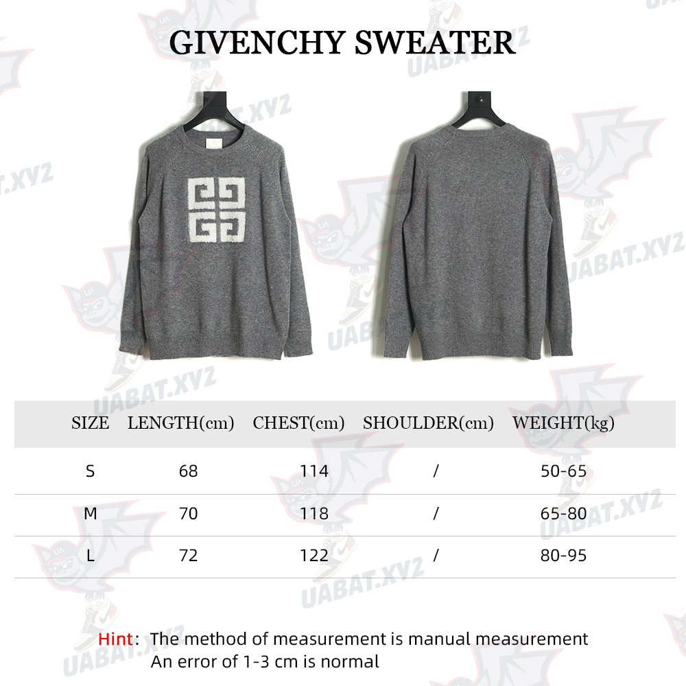 Givenchy 22FW chest large LOGO towel embroidered round neck sweater