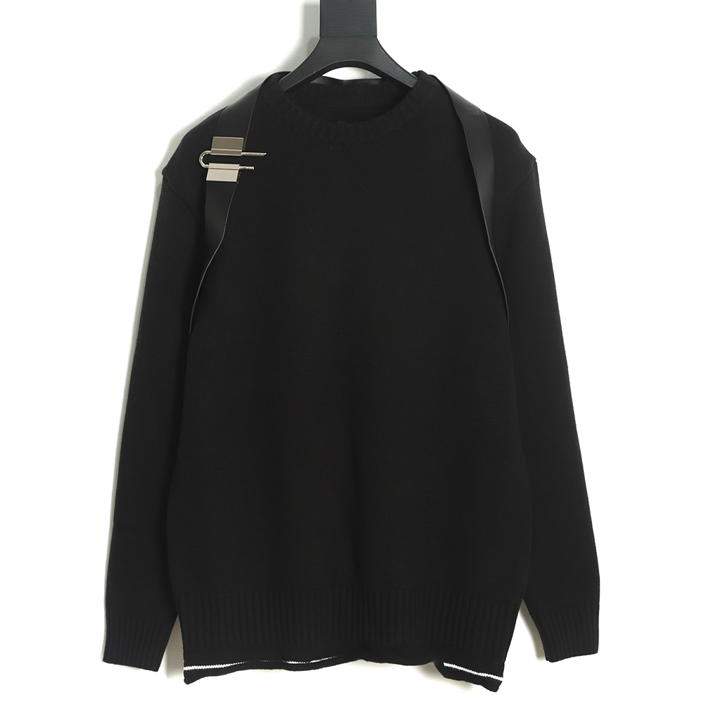 Givenchy 22FW shoulder strap lock strap round neck sweater