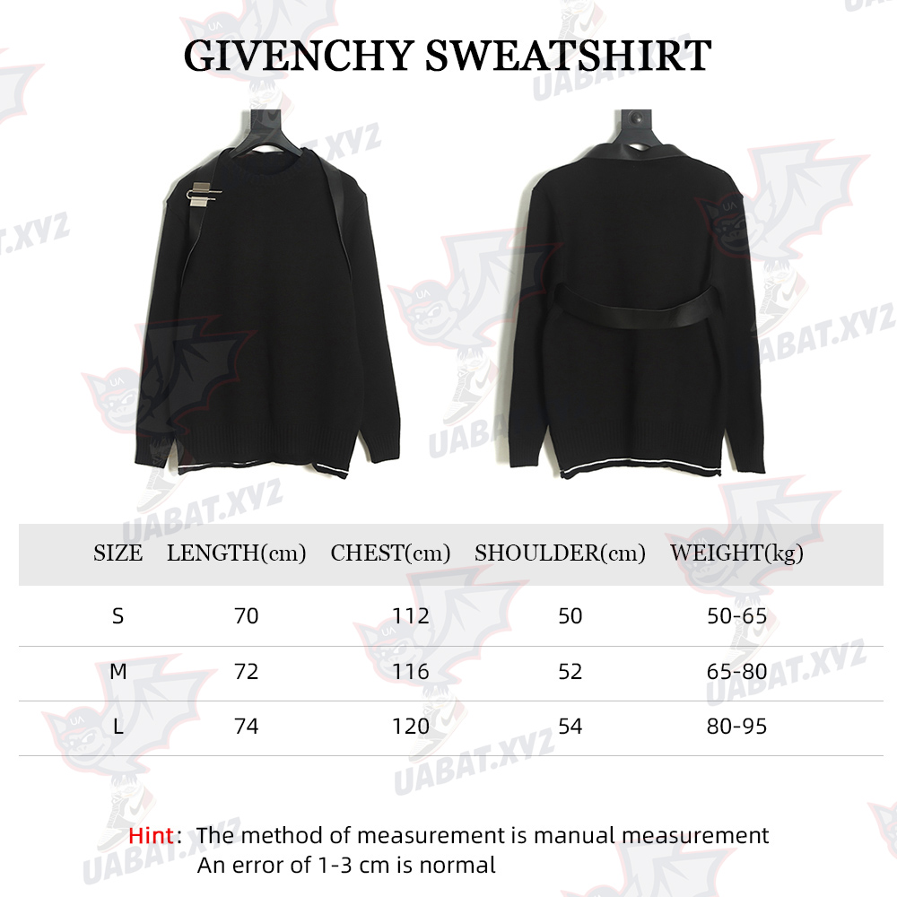 Givenchy 22FW shoulder strap lock strap round neck sweater