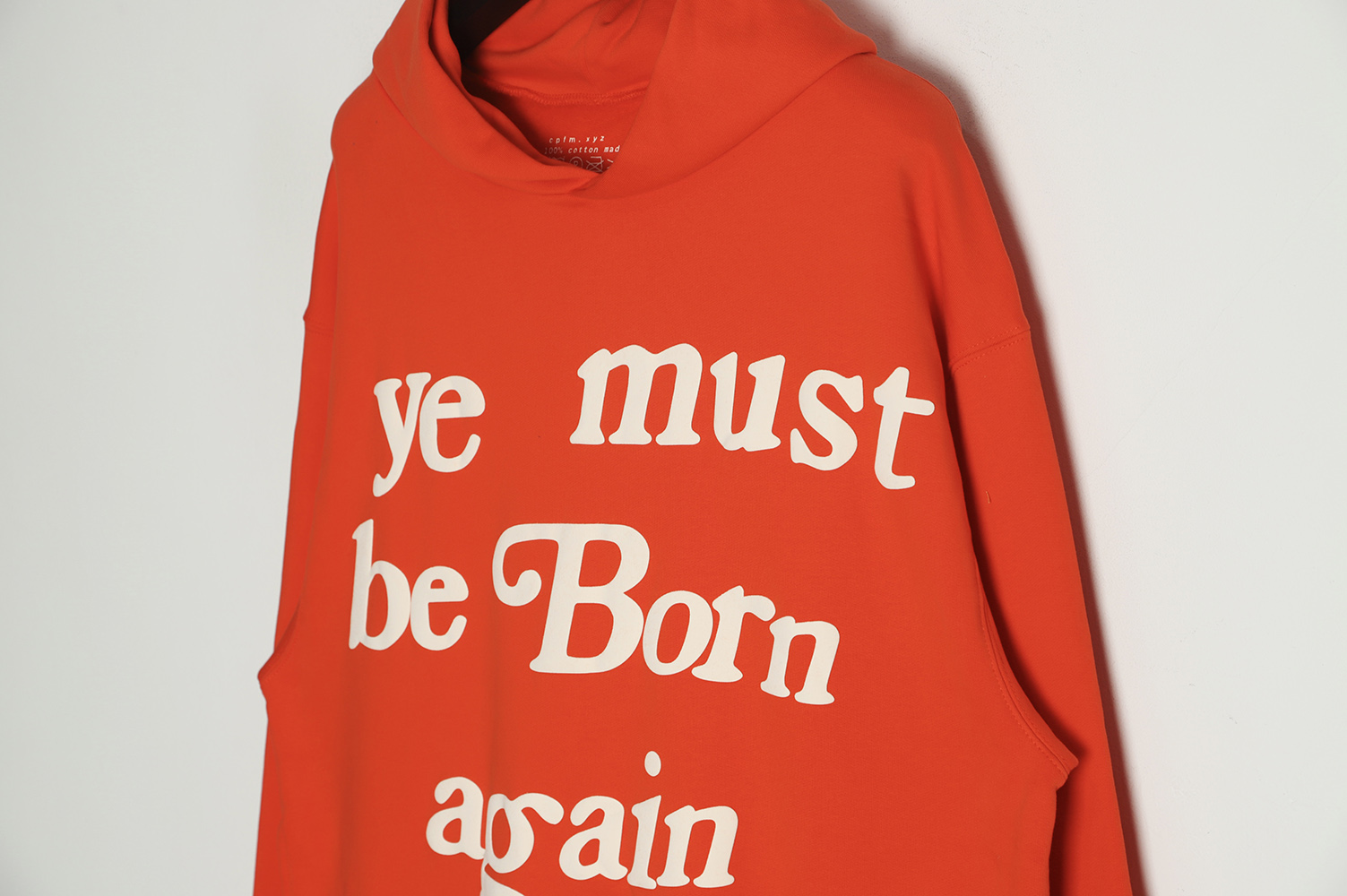 KANYE CPFM Foam Letter Print Reborn Hoodie Orange