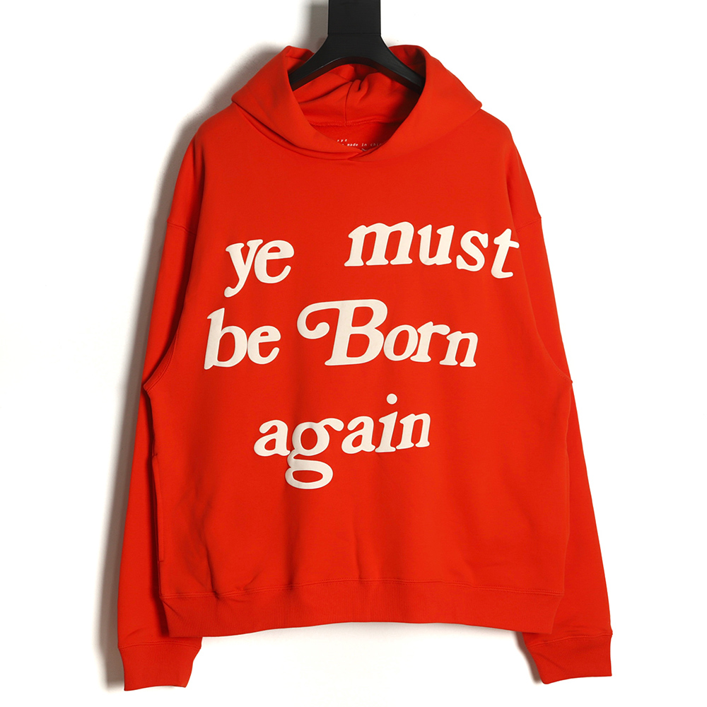 KANYE CPFM Foam Letter Print Reborn Hoodie Orange