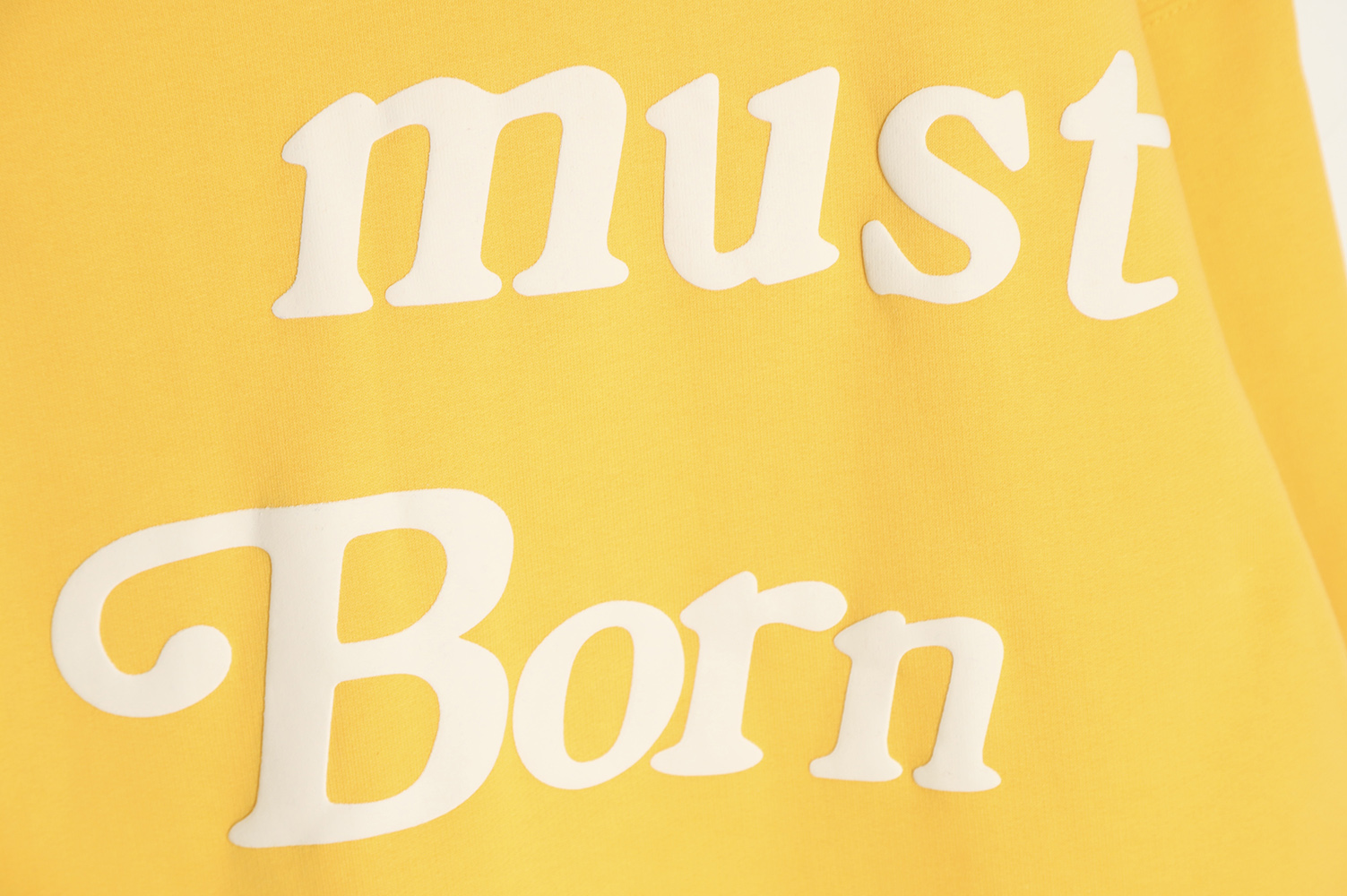 KANYE CPFM Foam Letter Print Reborn Hoodie Yellow
