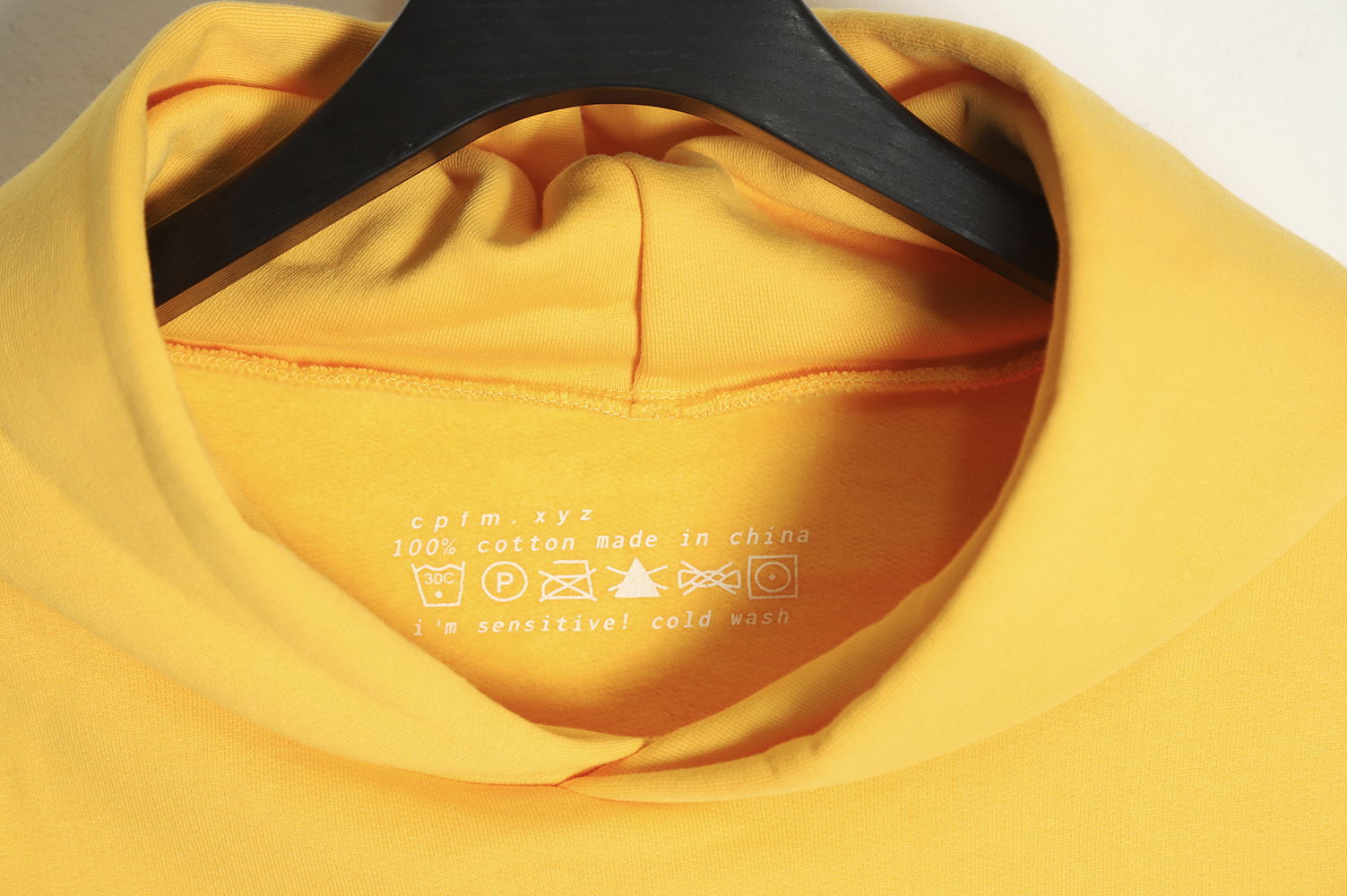 KANYE CPFM Foam Letter Print Reborn Hoodie Yellow