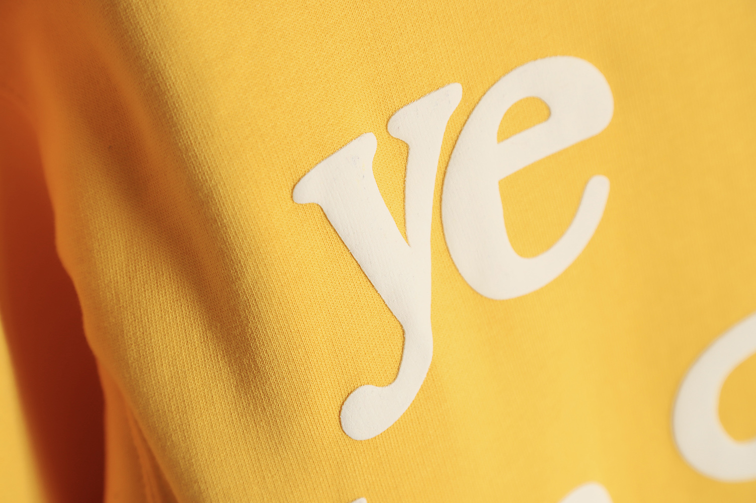 KANYE CPFM Foam Letter Print Reborn Hoodie Yellow