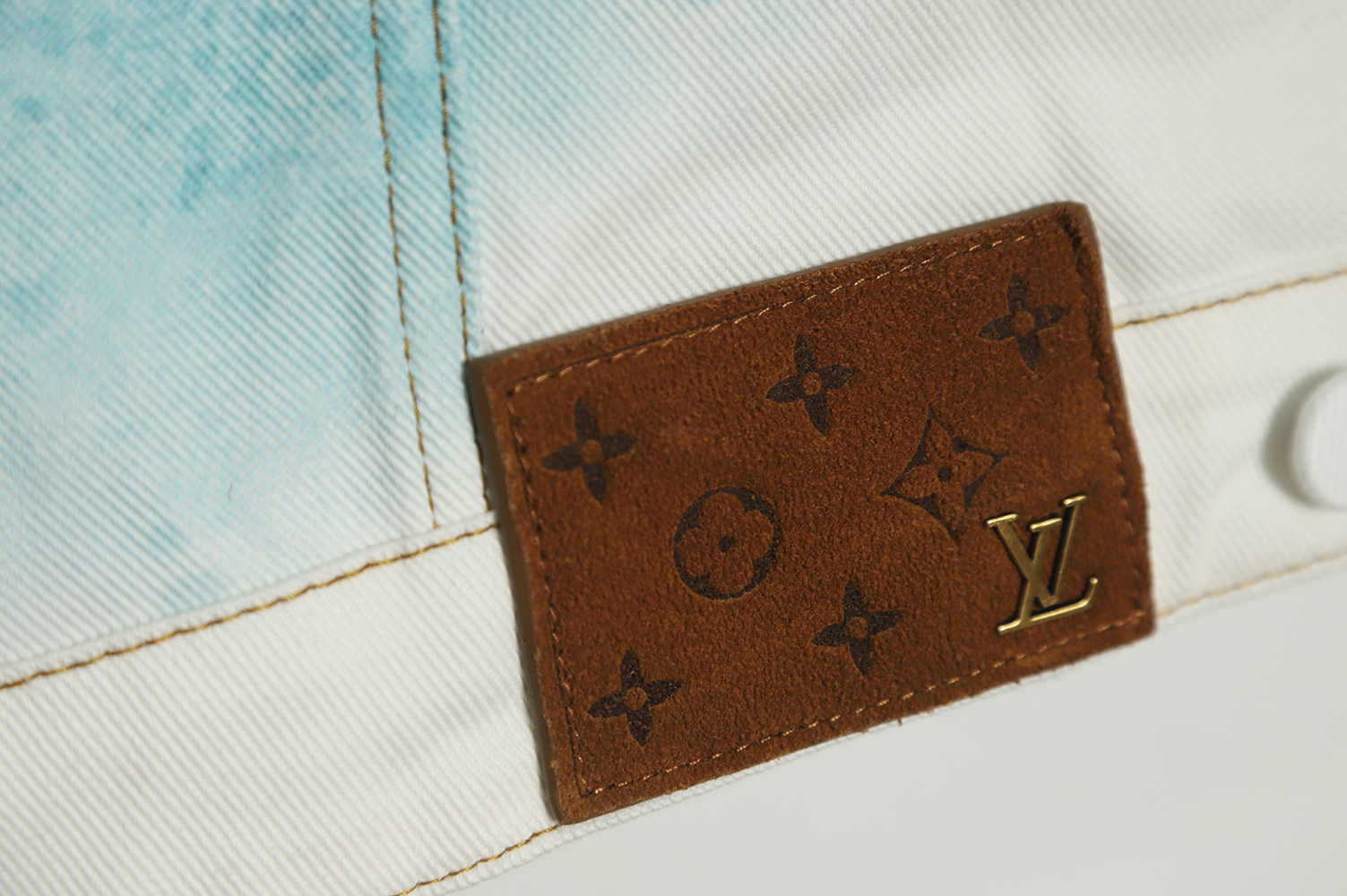 l0*is V*t0n 22fw crushed ice blue splash ink denim jacket