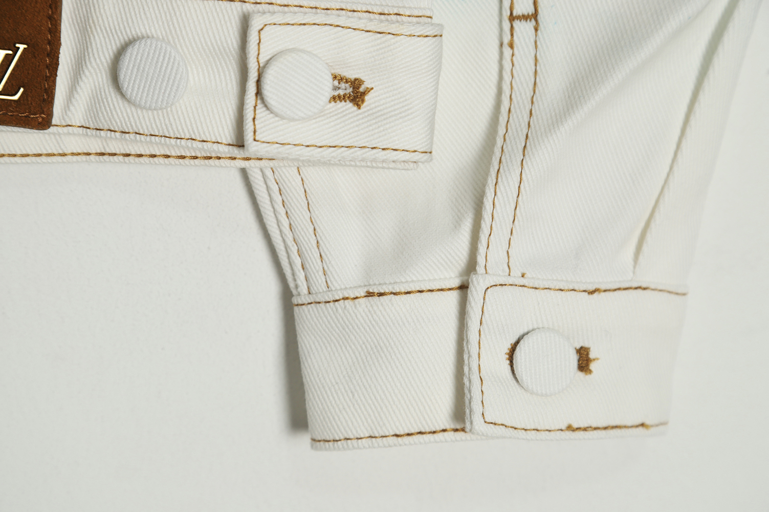 l0*is V*t0n 22fw crushed ice blue splash ink denim jacket