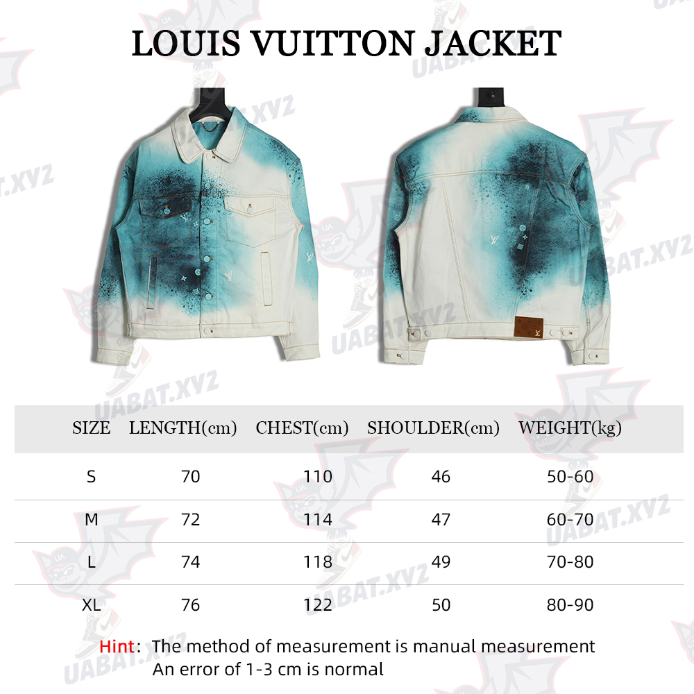 l0*is V*t0n 22fw crushed ice blue splash ink denim jacket
