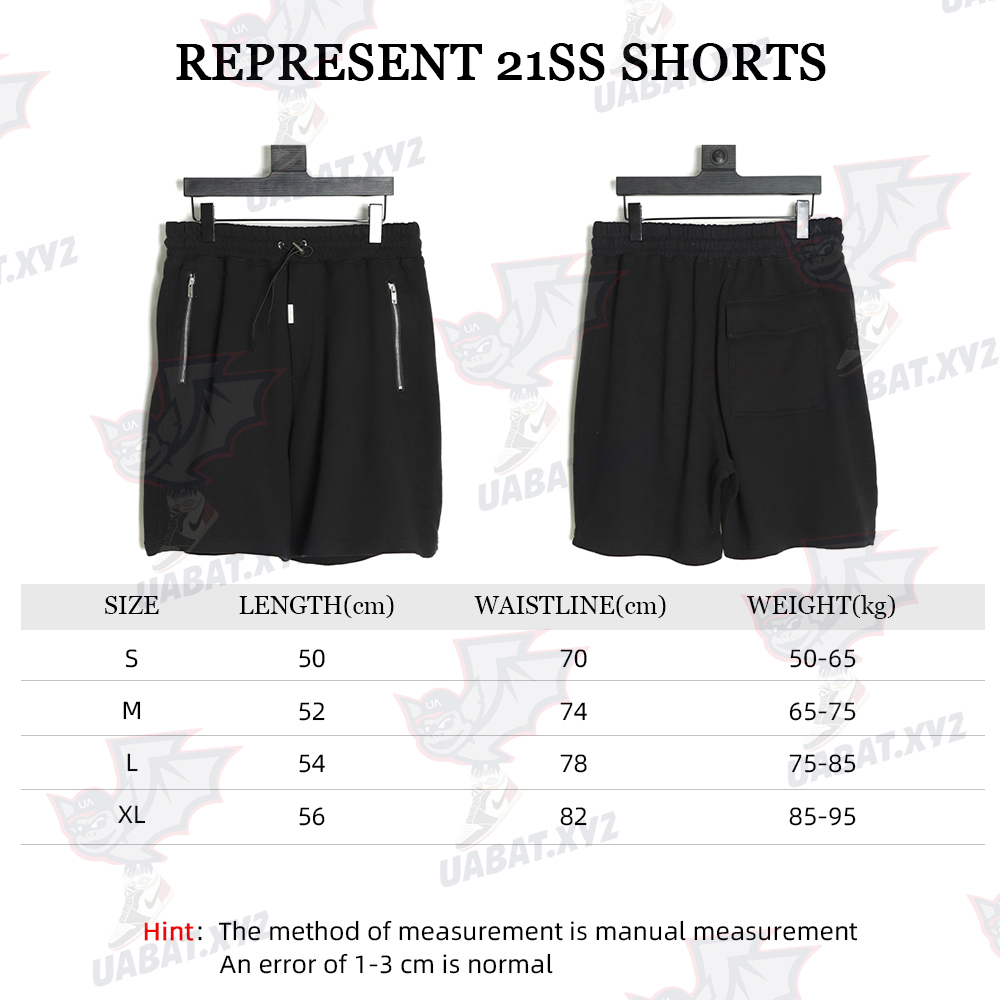 Represent 21ss High Street Zippered Wash Shorts