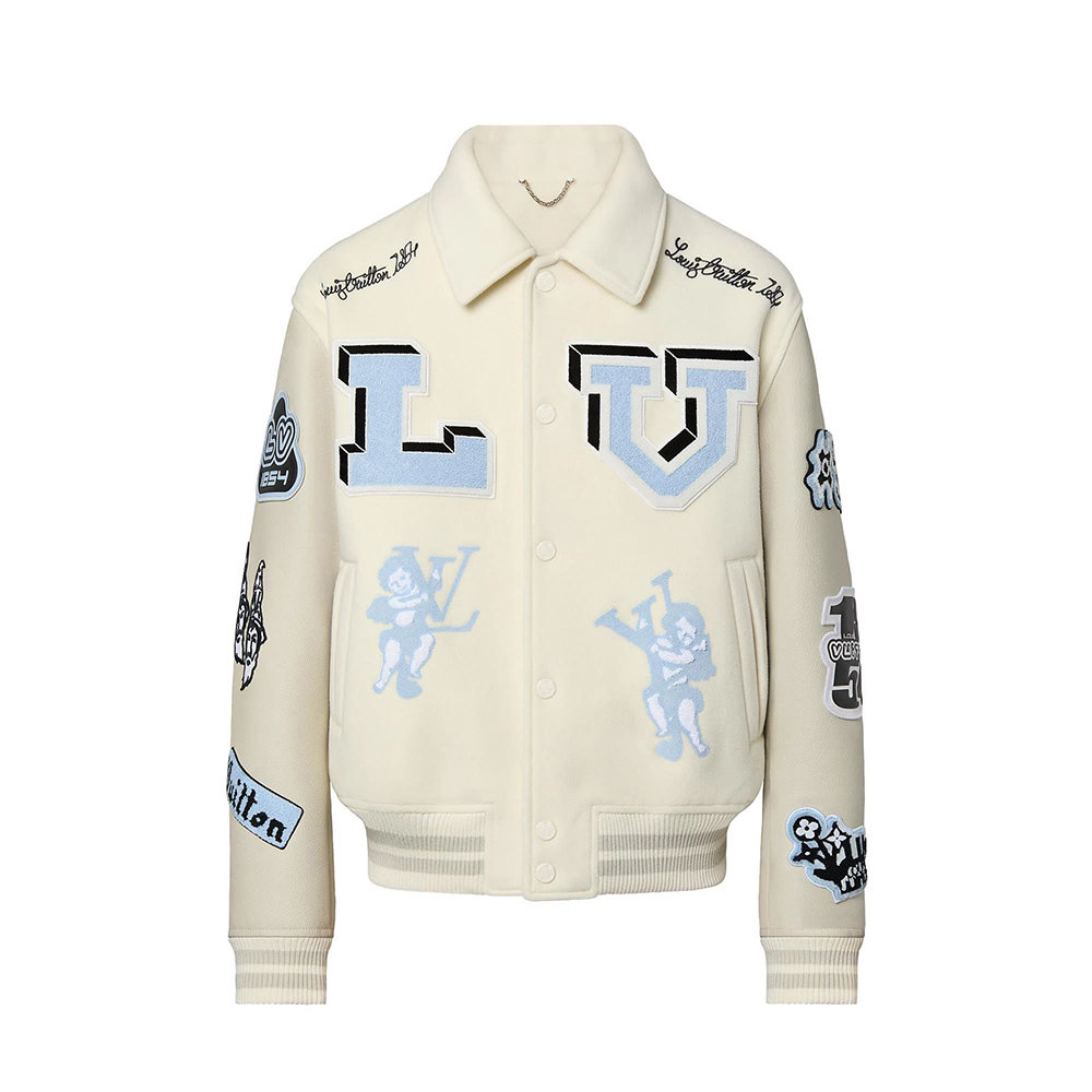 l0*is V*t0n 21fw letter logo baseball jacket