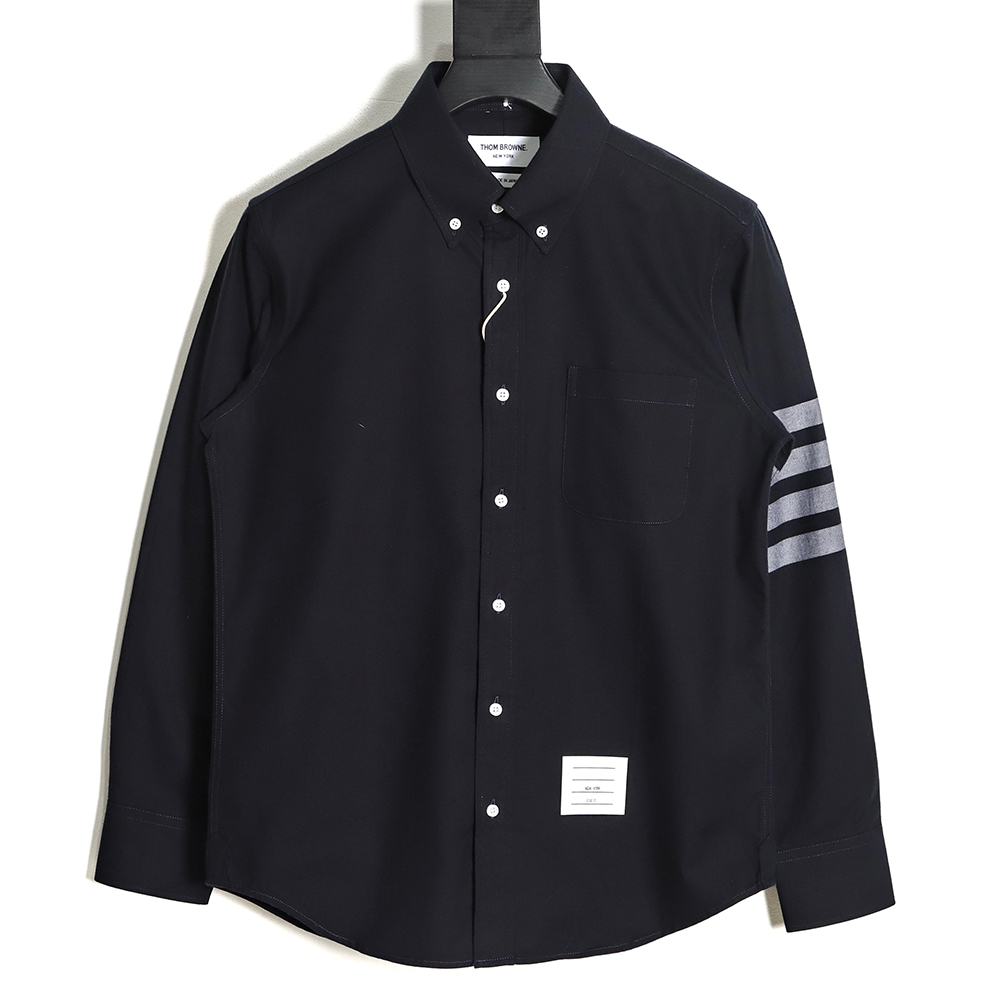 Thom Browne Classic Four Bar Flannel Shirt