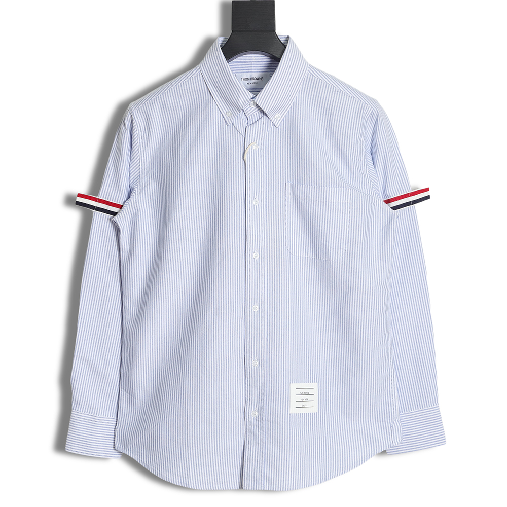 ThomBrowne Oxford Classic Cuff Striped Long Sleeve Shirt