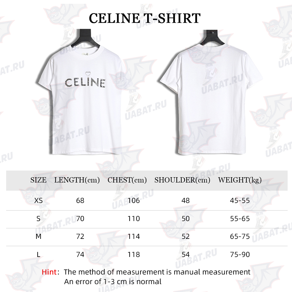 Ce**e 22ss rivet heart letter short-sleeved t-shirt