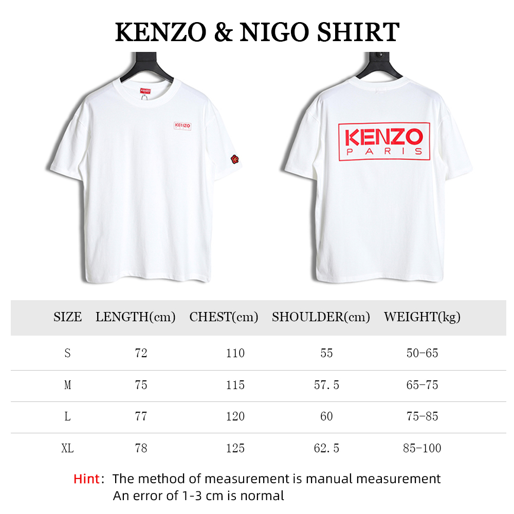 KENZO x NIGO joint block letter print embroidery short-sleeved T-shirt