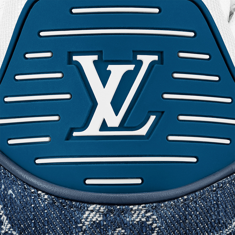 l0*is V*t0n trainer monogram denim white blue