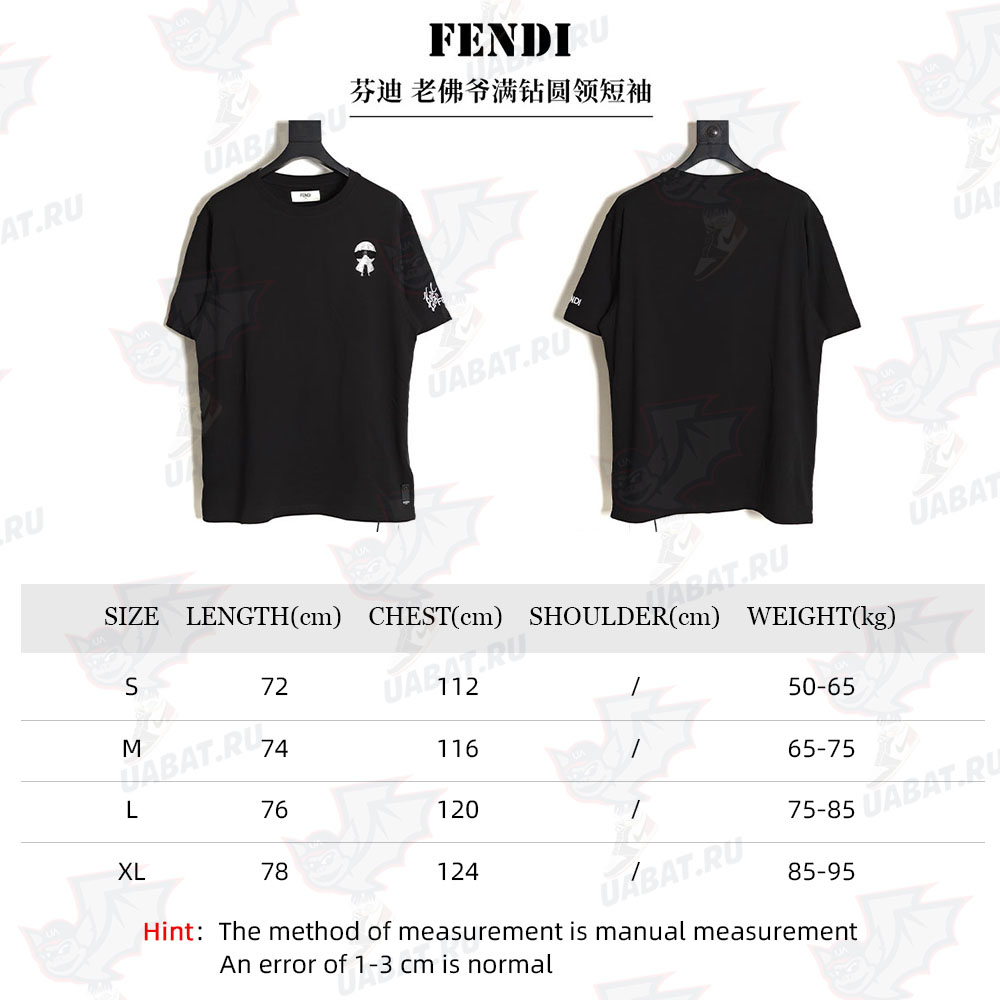 f**di lafayette full Di*m*nd round neck short sleeve