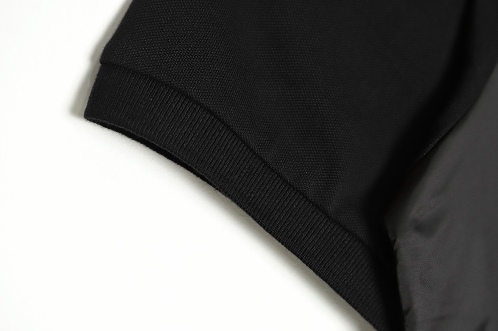 Pra*a 22ss triangle standard nylon stitching polo short sleeve tsk1