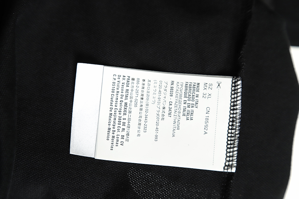 Pra*a 22ss triangle standard nylon stitching polo short sleeve tsk1