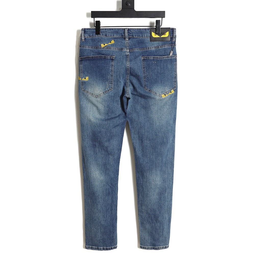 F**di monsters embroidered denim trousers