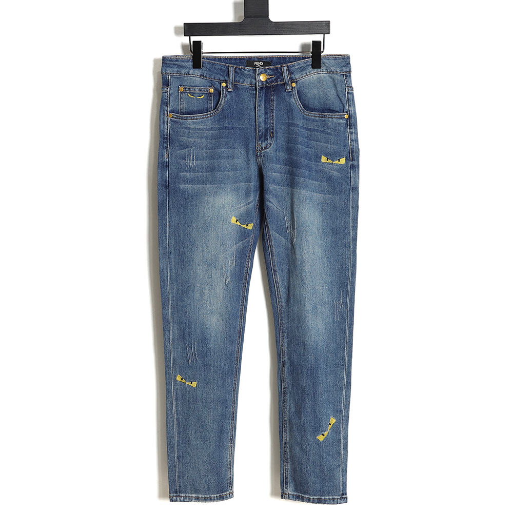 F**di monsters embroidered denim trousers