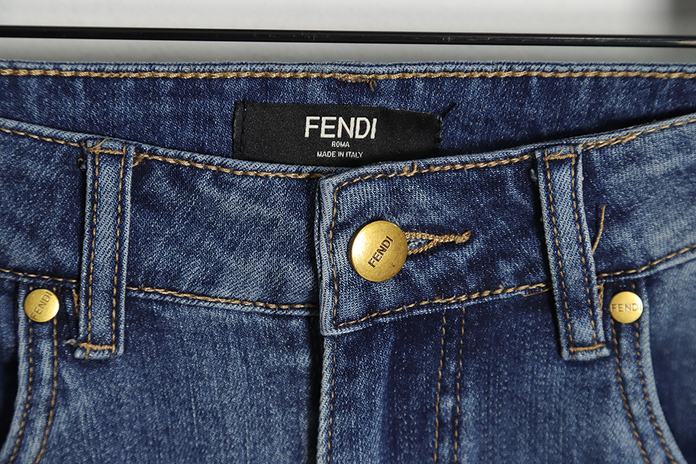 F**di monsters embroidered denim trousers