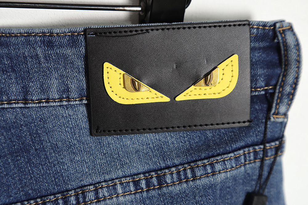 F**di monsters embroidered denim trousers